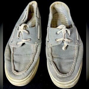 Sperry "Crest" Gray Canvas Women's Boat Shoes, 7.5M, 9776618